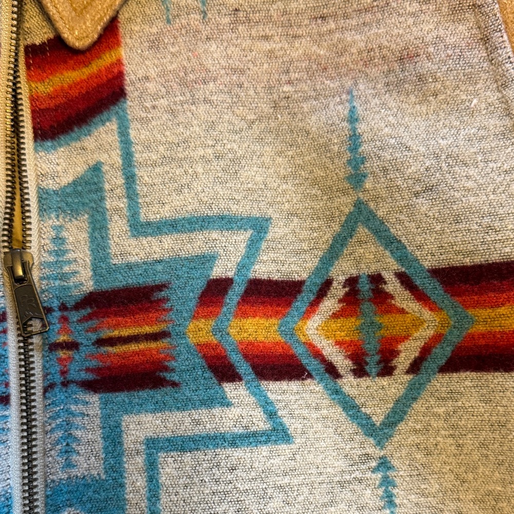 Tan & Multi-Color Patterned Bomber Jacket - Picture 2 of 10